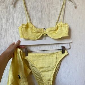 Triangl Rhian yellow 3 piece set - bikini with boyshorts
